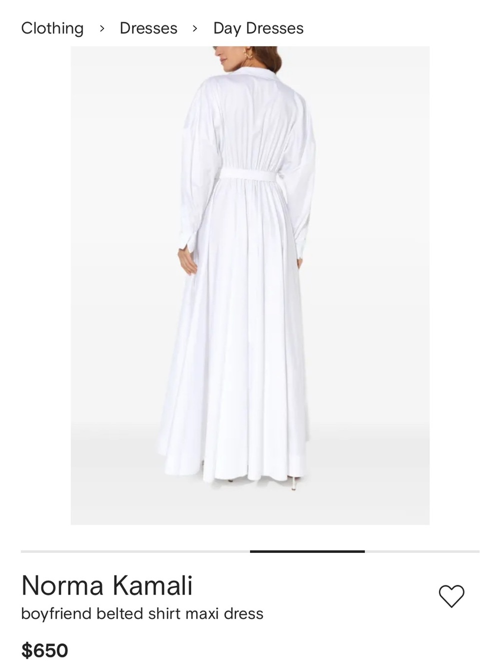 NWOT Norma Kamali White Belted Shirt Maxi Dress - Picture 2 of 3